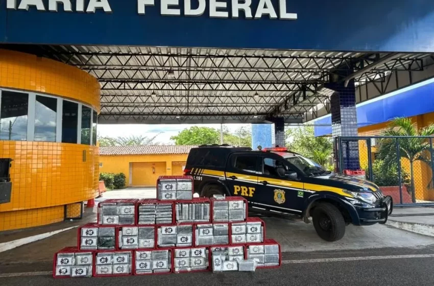  PRF intercepta caminhão e apreende mais de meia tonelada de cocaína na BR-343, em Piripiri