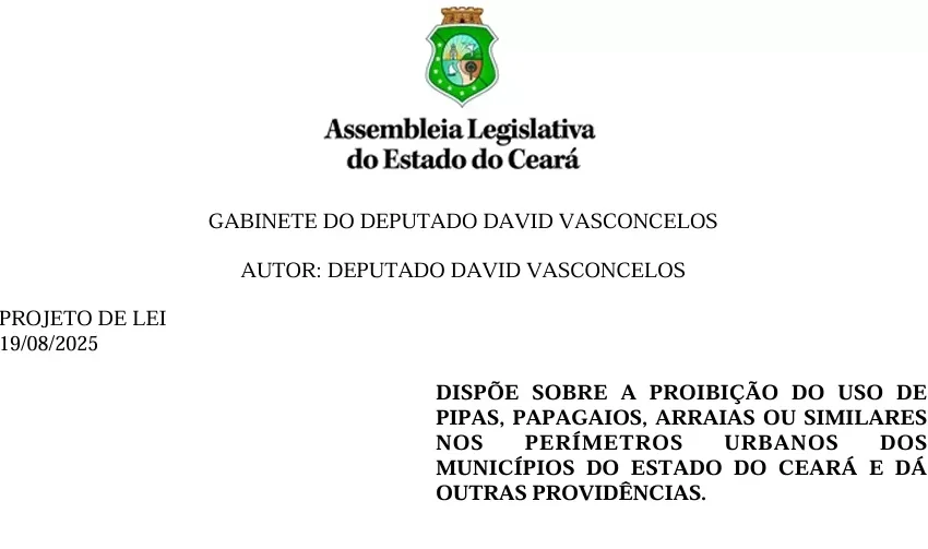 Deputado propõe proibição do uso de pipas em áreas urbanas do Ceará; multas podem ultrapassar R$ 600