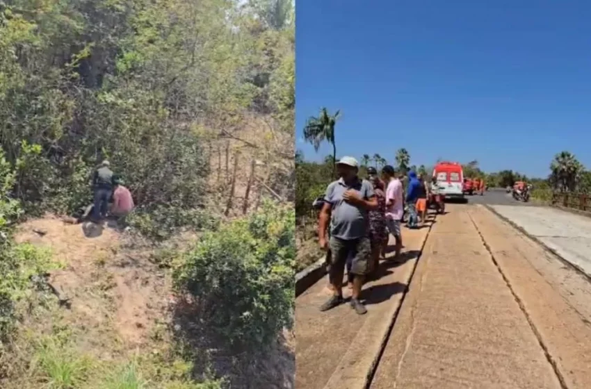  Mulher cai de ponte após perder controle de moto em Piripiri