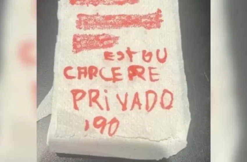  Mulher escreve bilhete em papel higiênico para pedir socorro e agressor é preso em Santa Catarina