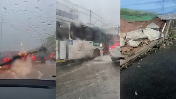 Chuva forte alaga bairros e causa deslizamento em Salvador no feriado da Consciência Negra