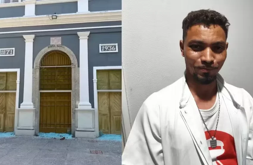  Suspeito de quebrar portas de vidro da Catedral de Teresina é preso