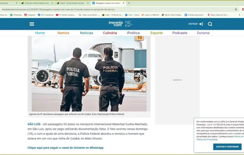  Passageiro é preso com mais de 12 kg de cocaína no Aeroporto de São Luís