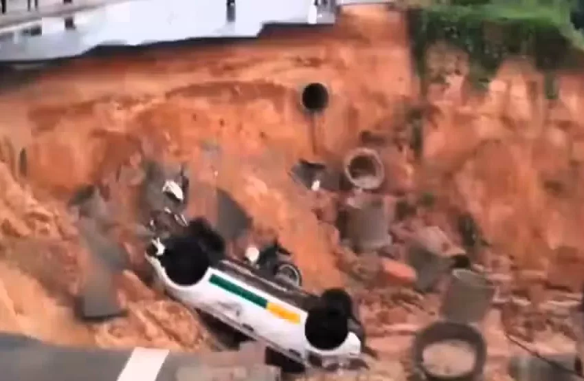  Tragédia na CE-025: Chuva intensa abre cratera e deixa uma vítima fatal no Ceará