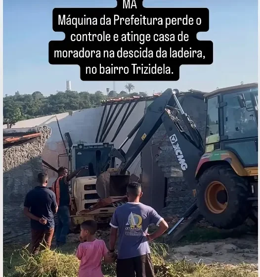  Máquina da Prefeitura perde o controle e colide contra residência em Afonso Cunha (MA)